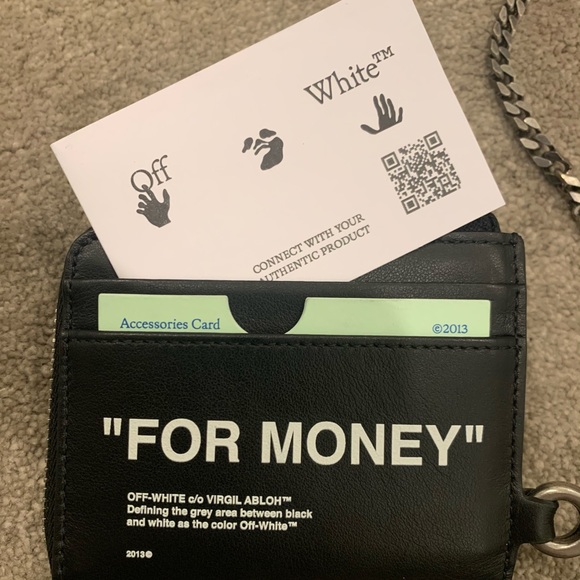 Off-White calf skin quote chain wallet - Picture 2 of 6
